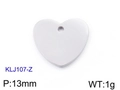 Polierter herzförmiger Edelstahl-Anhänger KLJ107-Z mit 13 mm Größe in Makro-Detail - 13*11mm(KLJ107-Z) / Stahlfarbe