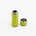 Detail view of miniature dollhouse thermos in yellow-green with detachable lid - Small / Green