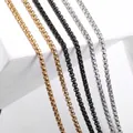 Poliert Gold, Schwarz und Silber Edelstahl Boxketten auf einem Präsentationsständer - 2,5mm Breit 50cm Lang Stahlfarbe Perlenkette