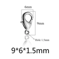 Detailansicht der Edelstahl-Karabinerverschlüsse mit Maßen von 9x6x1,5 mm in Silber - 100 Stück/Packung-9mm