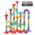 Colorful 93PCS marble run building blocks set with tubes, funnels and slides toy - 93 Pieces (30 Balls)