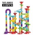 113PCS colorful marble run maze track blocks puzzle toy set for kids creative play - Large Pipeline Style (8801)