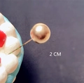 Golden spherical cake topper pick 2cm size ornament for birthday party decoration - 2cm / Gold