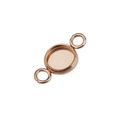 Conector de colgante redondo de acero inoxidable oro rosa pulido con doble anilla - 6mm / Oro rosa