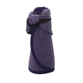 Detail of purple straw sun hat showing foldable roll-up design and woven texture - Deep purple