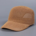 Dettaglio della trama a nido d'ape traspirante di un cappello da baseball estivo kaki - M (56-58cm) / Cammello