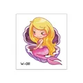 Tatouage temporaire autocollant de sirène de dessin animé dans un coquillage violet W-081 - Sirène Blonde dans un Coquillage (W-081)