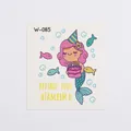Waterproof mermaid cartoon tattoo sticker featuring a princess with a birthday cake design - Birthday Cake Mermaid (W-085)