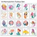 Set of 20 waterproof mermaid temporary tattoos for children party favors - 20 Sheets W Mermaid Arm Set
