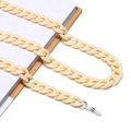 Dettaglio catena per occhiali in acrilico crema con anelli argento e passanti in silicone - Bianco avorio