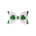 Dettaglio fiocco glitter rosa e verde con trifoglio per la festa di San Patrizio - Fiocco di Trifoglio Rosa