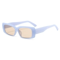 Retro-Sonnenbrille mit helllila Spritzgussrahmen und bernsteinfarbenen Gläsern - Gelee Blau Rahmen Braune Gläser