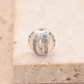 Silver/Color Retention / Micro-painted Pumpkin Beads Approx. 8.5 X 10 Mm