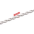 Collar minimalista de acero inoxidable con eslabones ovalados de café de 4mm en plata - 4mm Color Plata