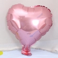 Pink heart-shaped aluminum foil balloon with metallic finish for party decoration - 10 Inch Pink Heart
