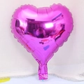 Pink heart-shaped aluminum foil balloon with metallic finish for wedding and party decor - 10 Inch Rose Red Heart