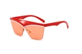 Schicke Cat-Eye-Sonnenbrille mit rotem Rahmen, orangefarbenen Gläsern und Streifen - Roter Rahmen Orange Linsen