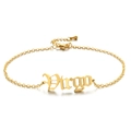 Detail of 18K gold plated stainless steel Virgo constellation anklet with lobster clasp - Gold Virgo