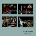 A4 Kratzbilder USA Städte-Set mit Golden Gate Bridge und Freiheitsstatue - A4 USA Serie (4er-Pack)