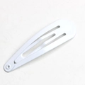 Classic 5cm white metal drop-shaped BB hair clip for children with hollow out design - White