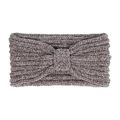 Detailed knit texture of grey chenille knotted headband with soft velvet finish - Khaki