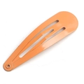 Single 5cm orange lacquer metal snap hair clip in minimalist Korean style for children - Light Orange