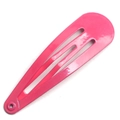 Pink matte finish 5cm metal BB hair clip for girls featuring a smooth water drop design - Carmine