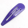 Minimalist purple 5cm metal drop snap hair clip with glossy lacquer finish for girls - Dark Purple