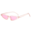 Retro pink transparent cat-eye sunglasses with matching tinted lenses and studded temples - Transparent Pink Frame Pink Lens