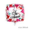 18 inch square foil balloon with Te Amo heart pattern for Valentine party decoration - 18 Inch Square Spanish I Love You - White Heart