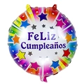 18-inch colorful Feliz Cumpleaños foil balloon with star patterns for birthday parties - 18 Inch Spanish Happy Birthday - Colorful Starlight
