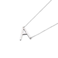 Minimalistische silberne Kette mit A-Anhänger aus poliertem Edelstahl für Damen - Buchstabe A (KN88045-K)
