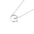 Minimalist silver steel necklace featuring a matte uppercase G letter pendant - Letter G (KN88031-K)