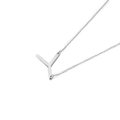 Minimalist silver stainless steel necklace featuring a polished uppercase letter Y pendant - Letter Y (KN88023-K)