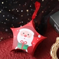 Rote sternförmige Weihnachtssüßigkeitenbox mit süßem Weihnachtsmann und Bandgriff - Roter Weihnachtsmann mit Geschenk (Rotes Band)