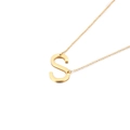 Collier en acier inoxydable plaqué or avec un pendentif en forme de lettre S majuscule - Style Lettre S (KN88066-K)