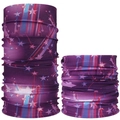Seamless purple cycling neck gaiter with star and stripe patterns for sun protection - Purple Stars & Stripes