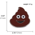 Spilla in smalto emoji cacca marrone con viso sorridente e misure 2,1x2,0 cm - Cacca (A00896)
