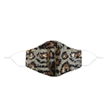 Detailed macro view showing leopard print sequins on a fashionable women's face mask - Adult / Gold Leopard Print
