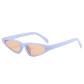 Cat eye sunglasses with light purple frame, orange lenses, and silver temple rivets - Jelly Blue Frame Champagne Lens