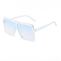 Close-up of square light blue sunglasses with model KD9188 printed on the inner temple - Transparent Blue Frame Gradient Blue Lens