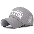 Dark gray baseball cap featuring white 3D Boston embroidery in a stylish cotton twill - Gray