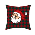 Christmas pillowcase with Santa Claus pattern on red and green checkered background - Plaid Santa Claus(DRD213-16)