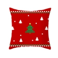 Christmas square pillowcase with red pixel art Christmas tree design on white background - Pixel Christmas Tree Red(DRD213-9)