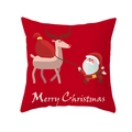 Red Christmas pillowcase featuring Santa Claus with reindeer and Merry Christmas text - Red Christmas Sleigh Santa(DRD213-35)
