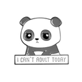Cute enamel panda pin featuring an I CAN'T ADULT TODAY banner for backpack decoration - Lazy Panda I Can't Adult Today