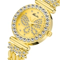 Elegant gold butterfly quartz watch for women with sparkling diamonds on the dial - Gold