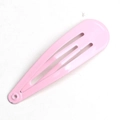 Single pink 5cm metal snap hair clip with smooth lacquer finish for girls - Pink