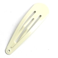 Simple cream-colored metal snap hair clip with hollow design for girls and women - Light Yellow