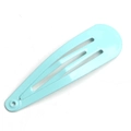 Minimalist light blue metal teardrop hair clip for kids with a smooth glossy finish - Mint Green